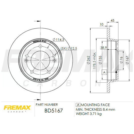 BD-5167 - Brake Disc 