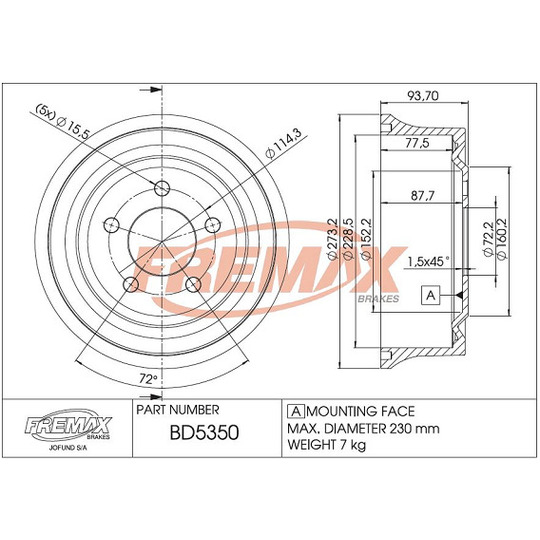 BD-5350 - Brake Drum 