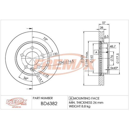 BD-6382 - Brake Disc 