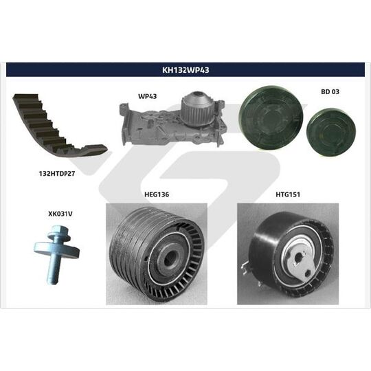 KH 132WP43 - Vattenpump + kuggremssats 