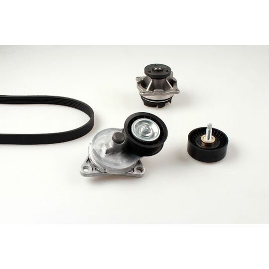 PK02360 - Water Pump + V-Ribbed Belt Set 