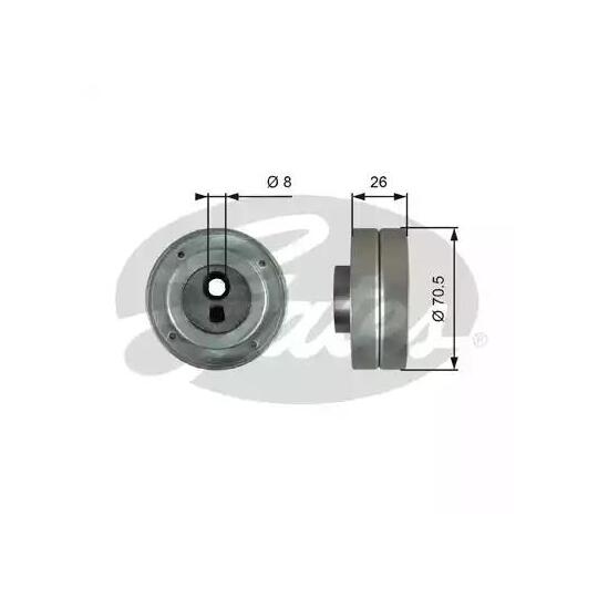 T36761 - Deflection/Guide Pulley, v-ribbed belt 