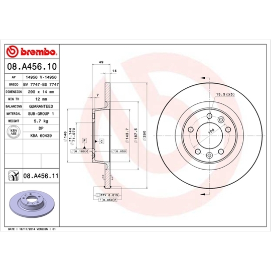 08.A456.10 - Brake Disc 