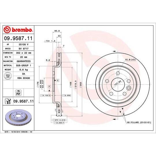 09.9587.11 - Brake Disc 