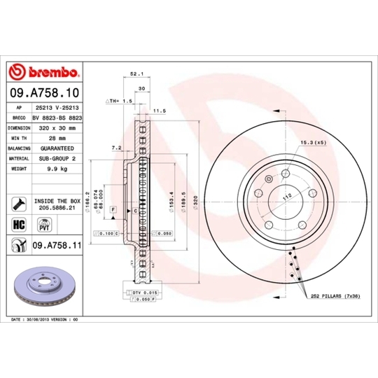 09.A758.10 - Brake Disc 