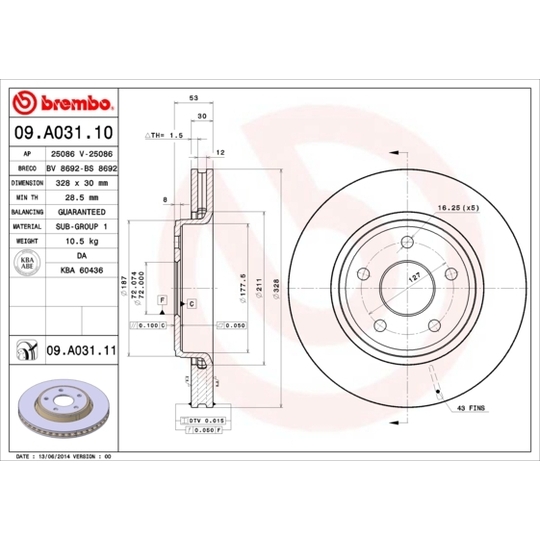 09.A031.10 - Brake Disc 