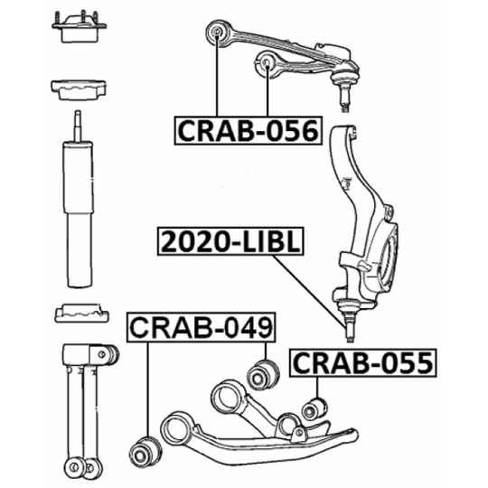 CRAB-055 - Control Arm-/Trailing Arm Bush 