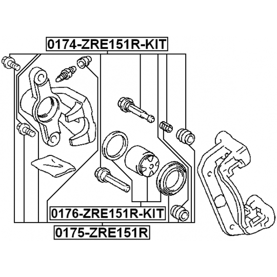 0174-ZRE151R-KIT - Rear Caliper Slide Pin 