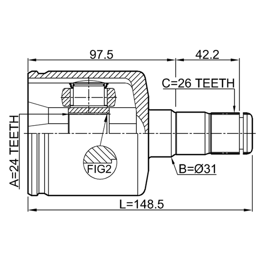 2711-S80ATLH - Joint Kit, drive shaft	 