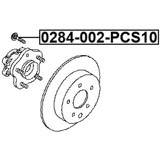 0284-002-PCS10 - Wheel Stud 
