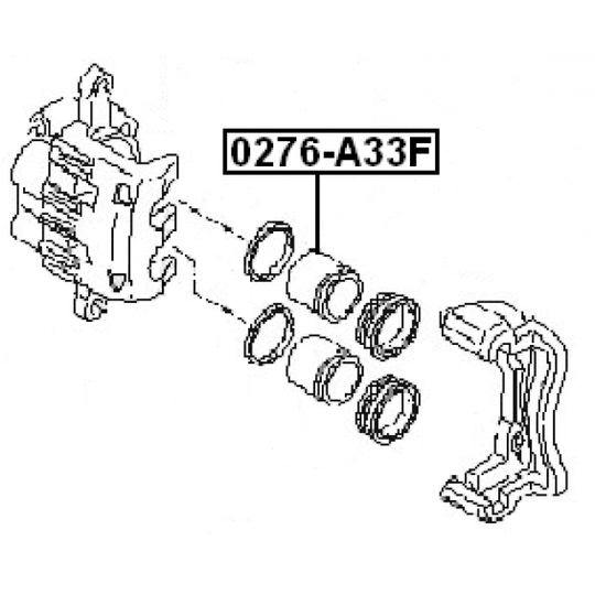 0276-A33F - Piston, brake caliper 