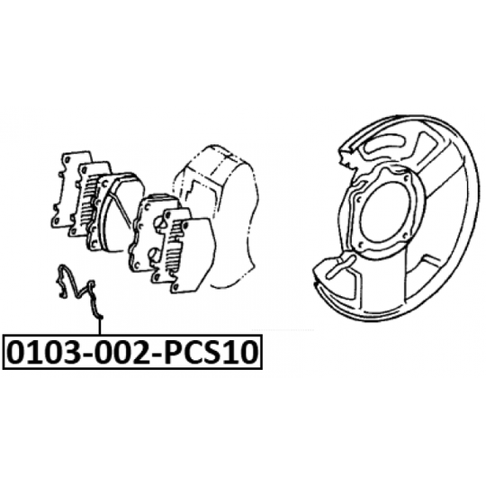 0103-002-PCS10 - Spring, disc brake pad 