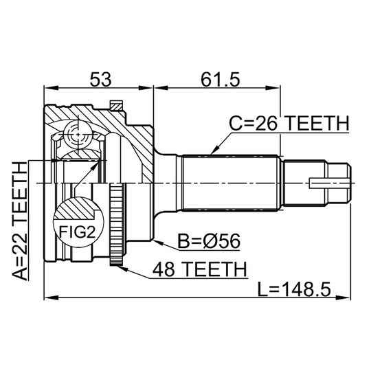 0110-036A48 - Joint Kit, drive shaft 