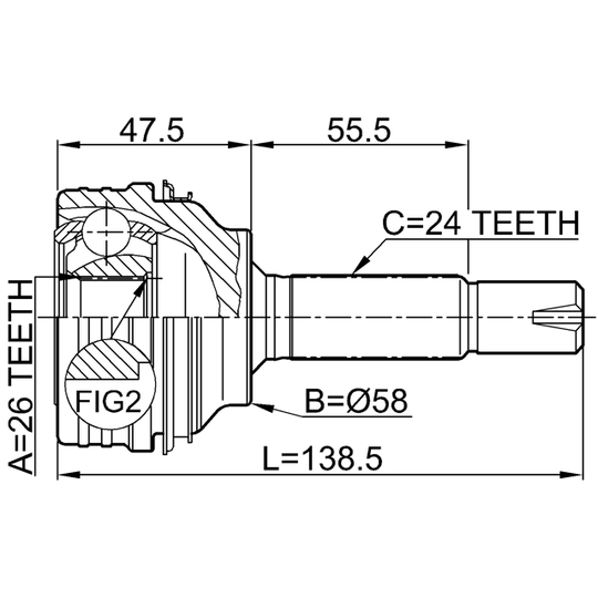 0110-040 - Joint Kit, drive shaft 