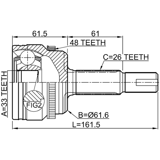 0110-ASV50LA48 - Joint Kit, drive shaft 