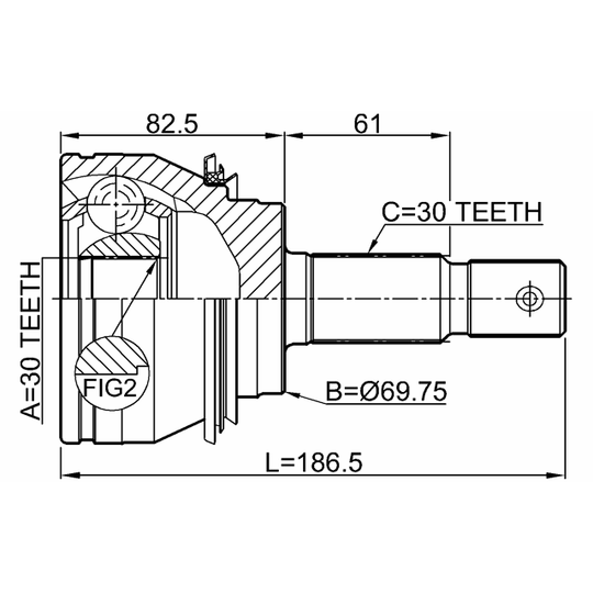 0110-GRJ150 - Ledsats, drivaxel 