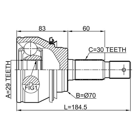 0110-GRN245 - Joint Kit, drive shaft 