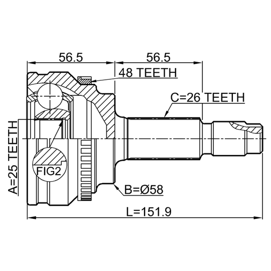 0110-ZRE144A48 - Joint Kit, drive shaft 