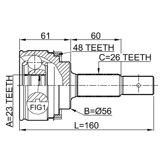 0110-ZZT220A48 - Joint Kit, drive shaft 