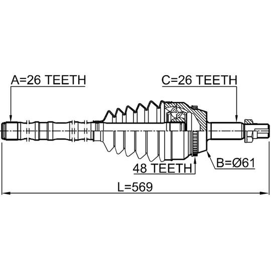 0114-ACV40L26A48 - Joint Kit, drive shaft 