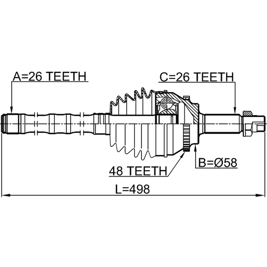 0114-AZT251A48LH - Joint Kit, drive shaft 