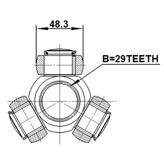 0116-KUN26 - Tripod Hub, drive shaft 