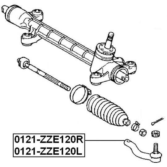 0121-ZZE120R - Tie Rod End 