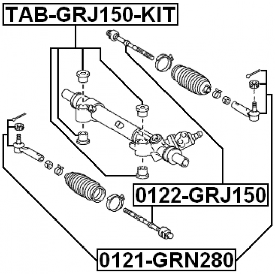 0122-GRJ150 - Tie Rod Axle Joint 