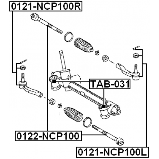 0122-NCP100 - Tie Rod Axle Joint 