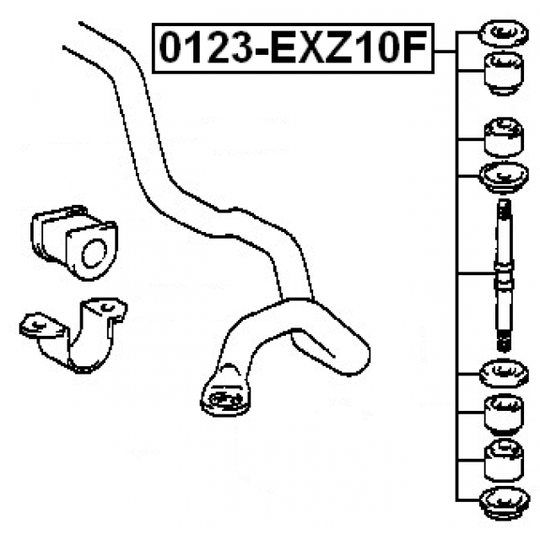 0123-EXZ10F - Länk, krängningshämmare 