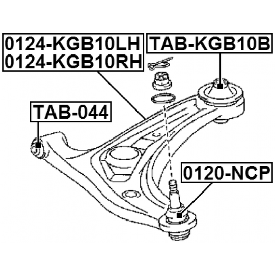 0124-KGB10RH - Track Control Arm 