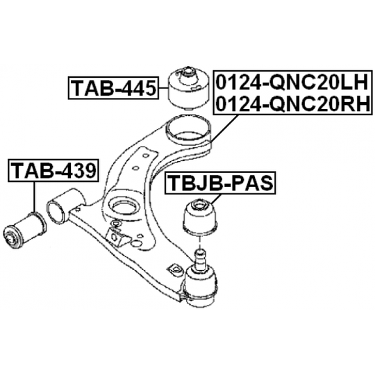 0124-QNC20LH - Track Control Arm 