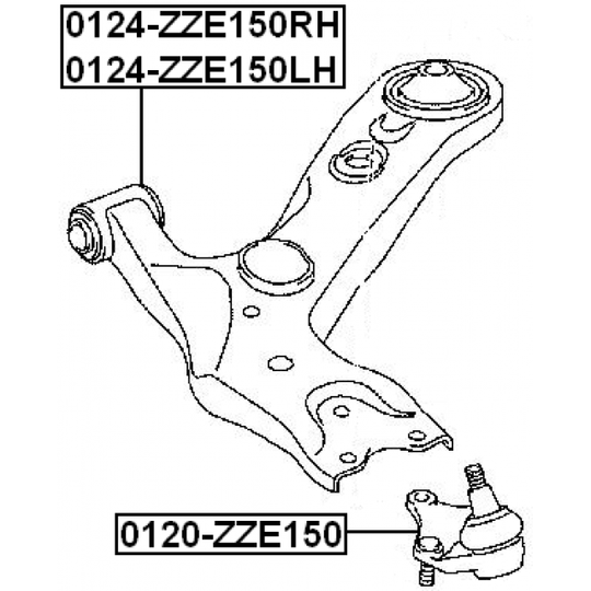 0124-ZZE150LH - Track Control Arm 