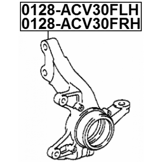 0128-ACV30FRH - Olka-akseli, pyöräntuenta 