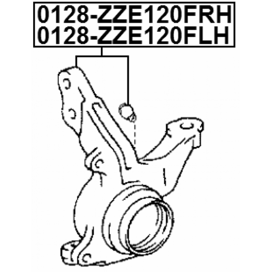 0128-ZZE120FLH - Spindelbult, hjulupphängning 