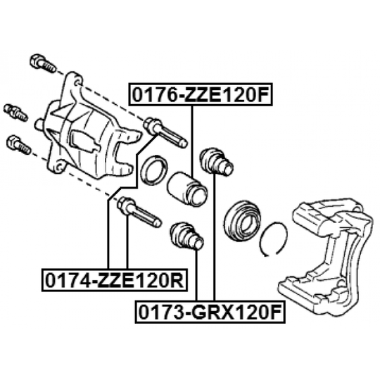 0173-GRX120F - Bellow, brake caliper guide 