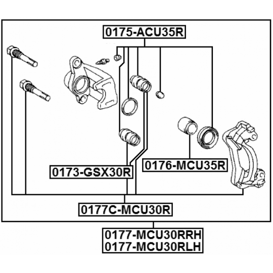 0173-GSX30R-PCS4 - Bellow, brake caliper guide 