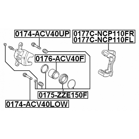 0174-ACV40UP - Guide Bolt, brake caliper 
