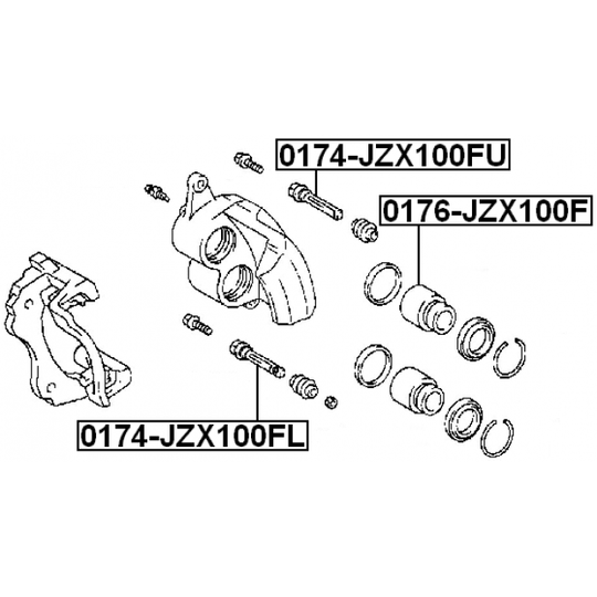 0174-JZX100FL - Guide Bolt, brake caliper 