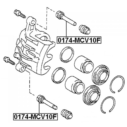 0174-MCV10F - Guide Bolt, brake caliper 