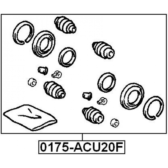 0175-ACU20F - Korjaussarja, jarrusatula 