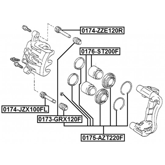 0175-AZT220F - Repair Kit, brake caliper 