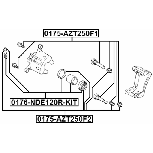 0175-AZT250F2 - Remondikomplekt, Pidurisadul 