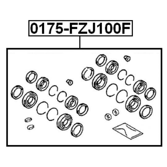 0175-FZJ100F - Reparationssats, bromsok 