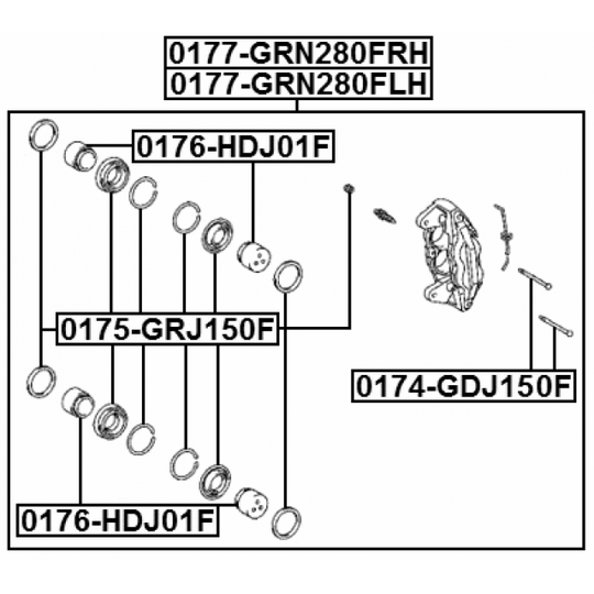 0175-GRJ150F - Repair Kit, brake caliper 