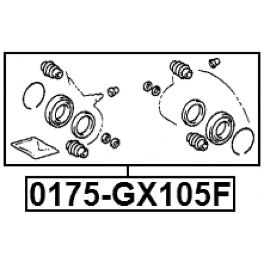 0175-GX105F - Reparationssats, bromsok 