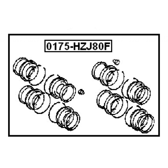 0175-HZJ80F - Korjaussarja, jarrusatula 