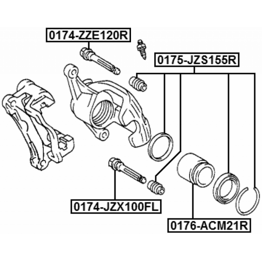 0175-JZS155R - Korjaussarja, jarrusatula 