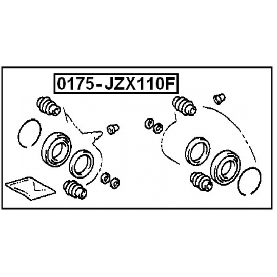 0175-JZX110F - Korjaussarja, jarrusatula 