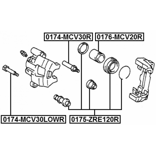 0175-ZRE120R - Repair Kit, brake caliper 